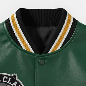 Chaquetas Varsity de Invierno de Forro Polar Estilo Cool Personalizadas, Chaquetas Varsity de Cuero Tipo Bomber para Hombre - Product Image 6
