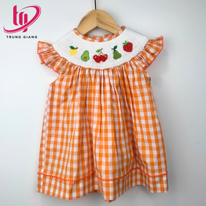 Vestido de Niña Personalizado, Vestidos de Niña Hechos a Mano con Bordado, Tela de Algodón, Fabricante OEM de Vietnam - Product Image 1