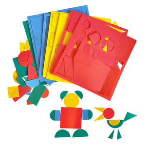 248 pièces de jouets éducatifs en plastique plat de forme géométrique pour l'apprentissage - Product Image 1