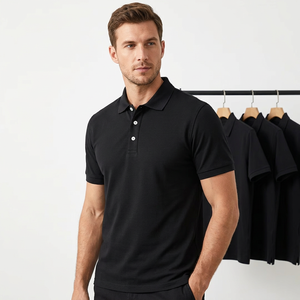 Men's <b>Black</b> for Shirt Short Sleeve 100% Cotton Jersey Breathable Casual Regular Fit Solid Color Digital Printing Knitted Fabric - Product Image 3