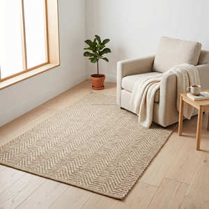 Tapis en chanvre tissé à la main Harlequin Diamond pour salon, collection scandinave moderne et bio pour designers d'intérieur - Product Image 4