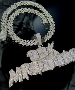 Iced Out VVS Moissanite Pendant 925 Silver HipHop Men's Jewelry Themed Letter <b>Chain</b> Everyday Wear Pendant <b>Rapper</b> Fashion jewelry - Product Image 4