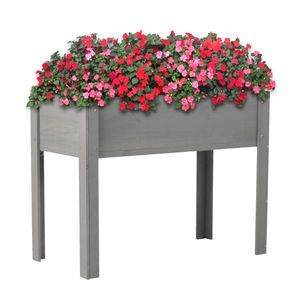 Jardinera Elevada de Madera con Patas para Cultivo de Plantas en Exteriores, para Flores, Frutas, Verduras y Hierbas - Product Image 5