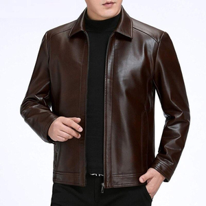Chaquetas de Cuero Formales de Invierno para Hombre, Estilo Único, Personalizadas, de Piel de Oveja, Mangas Largas, Logotipo en Color, Servicio OEM de Alta Calidad, No Tejidas - Product Image 1
