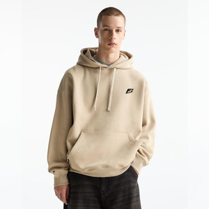 เสื้อฮู้ดดี้ผู้ชายแบบสวมหัว ผ้าฟลีซคอตตอน 100% สไตล์สตรีทแวร์ รุ่นใหม่สำหรับฤดูหนาว ทรงโอเวอร์ไซส์ สีพื้น แต่งโลโก้ด้านหน้า  แบบยูนิเซ็กส์ - Product Image 1