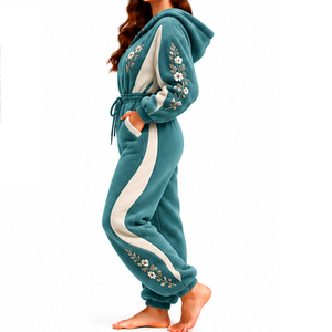 Combinaison en polaire pour femmes, coupe décontractée, vêtements décontractés pour le temps froid - Product Image 2