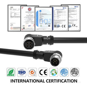 ปลั๊กไฟฟ้า M5 กันน้ำ IP67 แบบวงกลม 4 ขา 90 องศา °   ขั้วต่อแบบมีฉนวนป้องกันแบบมุมฉาก ชนิดตัวผู้และตัวเมีย หน้าสัมผัสเคลือบทอง - Product Image 4