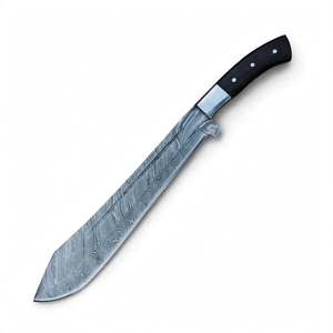 Couteau de boucher artisanal en acier Damas de qualité professionnelle, manche en bois d'ébène noir OEM - Product Image 4