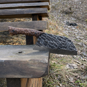 Cuchillo de Chef para Bushcraft Forjado a Mano SAZ ENTERPRISES, Acero al Carbono, 7 Pulgadas, Mango de Madera, Ambidiestro, Funda de Cuero, Cocina - Product Image 3