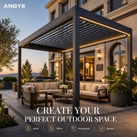Pergola rectangulaire en aluminium pliable électrique personnalisable OEM, toit à lames motorisé rétractable, gazebo pour patio extérieur