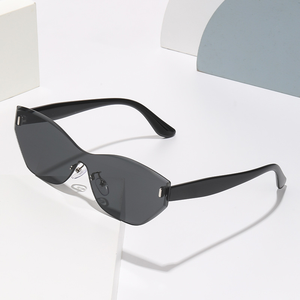 Irregular Frameless Cut Edge <b>Sunglasses</b>, Fashionable Style Integrated <b>Sunglasses</b>, UV Resistant High-end <b>Sunglasses</b> for Unisex - Product Image 1