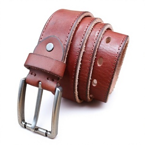 Ceinture large décontractée en cuir véritable noir vintage faite à la main avec boucle à ardillon – Vente en gros de ceintures en cuir véritable - Product Image 5