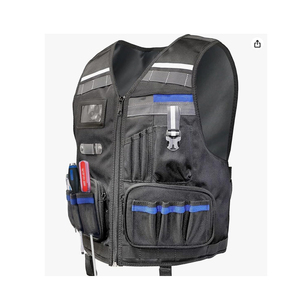 เสื้อกั๊กทำงานก่อสร้างสีทองสะท้อนแสง พร้อมซิปด้านหน้า กระเป๋าอเนกประสงค์ เสื้อผ้าเพื่อความปลอดภัย ชุดยูนิฟอร์มสำหรับเจ้าหน้าที่ - Product Image 2