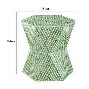 Mesa de Cajones con Incrustaciones de Hueso de ILAHI, Diseño Moderno con Detalles de Ágata, Almacenamiento de Tres Niveles, Mueble Portátil para el Hogar - Product Image 6