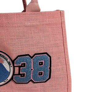 Burlap Tote Bag Durable Reusable Shopping Carryall Travel Storage Handbag Everyday Use <b>Accessory</b> with Large Capacity - Product Image 4