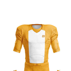 Uniforme de Fútbol Americano Transpirable de Poliéster Premium, Jersey Naranja con Panel Blanco y Pantalones Color Bronceado para Hombres Adultos - Product Image 2