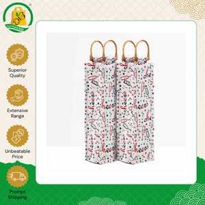 Exportador Indio Vende Bolsas de Yute de Alta Calidad con Bonito Estampado y Asa de Mimbre para Regalos Corporativos y Regalos de Navidad - Product Image 4