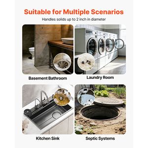 Sistema de Bomba de Aguas Residuales de Hierro Fundido de 1/2 HP y 4800 GPH, 120 Voltios, Automática, para Exteriores, para Recolección de Agua/Agua Residual, Aparatos de Tratamiento de Agua - Product Image 4