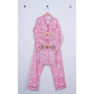 ชุดนอนหรูหราสุดฮิต เสื้อเชิ้ตแขนยาวพร้อมกางเกงขายาว ชุดนอนคุณภาพสูงสำหรับผู้หญิง ผ้าฝ้าย ชุดนอนแบบเซ็ต สามารถปรับแต่งได้ - Product Image 5