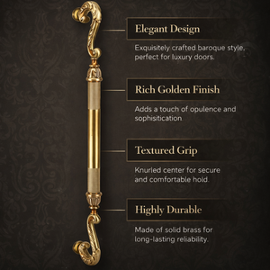 Poignée de porte en laiton massif Premium Helios |   Poignée de porte d'entrée principale d'hôtel moderne de 24 pouces, luxe - Product Image 5