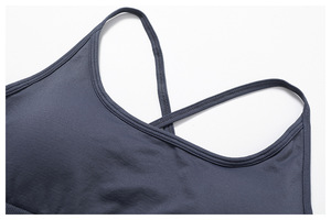 Wholesale Custom Logo Front Cross Shoulder Straps High Support Quick Dry Breathable Spandex/Nylon U-NECK Removable Sports <b>Bra</b> - Product Image 2