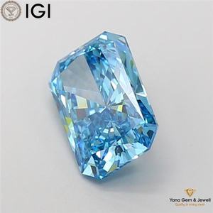 Diamante Cultivado en Laboratorio CVD de 3.50 Quilates con Certificado IGI, Color Azul Intenso, Claridad VS2, Corte Radiante, Perfecto para Centro de Mesa - Product Image 4