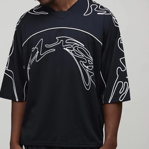 Camiseta de algodón extragrande para hombre, corte cuadrado, hombros caídos, ajuste holgado, estilo streetwear, informal, para verano. - Product Image 1