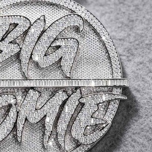 Wholesale Supply Custom Iced Out Letter <b>Initial</b> Pendant Geometric <b>Necklace</b> for Men Hip Hop Party and Special Occasion for Sale - Product Image 4