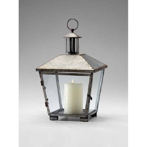 Farol Clásico de Metal Plateado con Elegante Diseño de Marco Cruzado, Construcción Duradera, Resistente al Calor, Hecho a Mano, Decoración Navideña para el Hogar y el Patio - Product Image 6