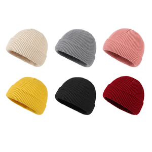 Unisex Adult <b>Beanie</b> Hat Solid Color Knitted Winter Warm Casual 100% Cotton Computer Knitted - Product Image 1