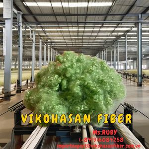 15D HCS Green Recyclable Grade 100% Polyester Staple Fibers GRS Certified OEKO-<b>TEX</b> Flame Retardant for Home Textiles Soft Toys - Product Image 3