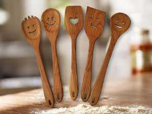 Juego de Utensilios de Cocina de Madera Natural Minimalista, Utensilios de Cocina de Alta Calidad, Espátula, Cuchara, Espumadera, Cucharón, Herramientas Modernas en Oro Rosa - Product Image 4