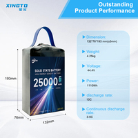 Batterie lithium-ion NMC semi-solide XINGTO haute performance 12S 44,4V 25000mAh 300Wh/kg 10C 800 cycles pour drone UAV