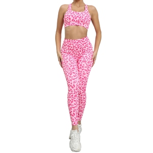 Women Yoga Set Black Crop Top High Waist <b>Leggings</b> Seamless Spandex Polyester 2 Piece Activewear Full Length Solid Color - Product Image 6