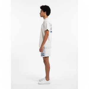 Breathable Mens Graphic Print Set Heavyweight Cotton Oversized Tee and Shorts <b>Top</b> Quality Streetwear Casual Summer Two Piece - Product Image 5