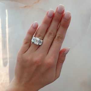 Bague de fiançailles solitaire en diamant de laboratoire taille coussin 3 carats, style « Old Mine », en or massif 14K 18K, moderne, sertie demi-cerclée, cadeau pour femme - Product Image 2