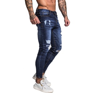Nuevos Jeans Rectos para Hombre, de Mezclilla Transpirable, con Botones, Casuales de Primavera/Verano, Corte Medio, Desgastados, Elásticos, Ajuste Regular - Product Image 3