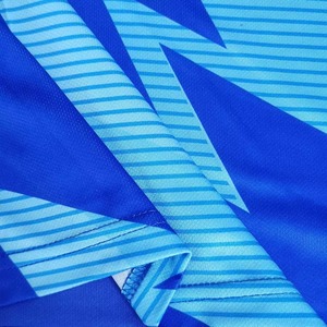 Men Soccer Jersey Blue Geometric Print Sublimated Moisture Wicking Short Sleeve Crew Neck <b>Athletic</b> Fit Adults All Seasons - Product Image 6