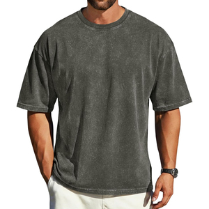Best Selling Acid Wash Graphic T Shirt Screen Printed Heavyweight Cotton Oversized Streetwear Apparel Factory - Product Image 6