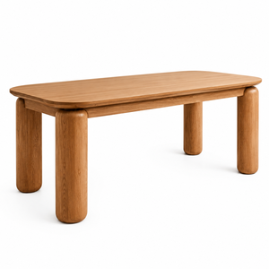 Table à manger ronde en teck massif, design nordique, 6 places, écologique, imperméable, durable, moderne, villa - Product Image 2