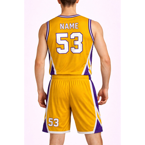 Ensemble d'uniformes de basketball entièrement sublimés, maillots de basketball réversibles, maillot de basketball personnalisé pour hommes - Product Image 2