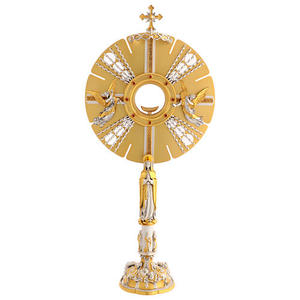 Cruz de latón de diseño con acabado dorado y iconos religiosos, decoración de mesa para interiores, adorno duradero para la sala de estar. - Product Image 3