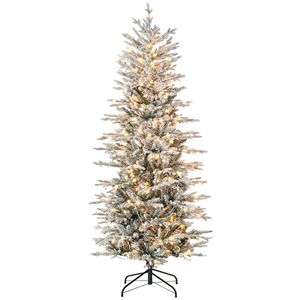 Albero di Natale Artificiale Preilluminato Alto 180 cm con 636 Rami Innevati, 250 Luci Giallo Caldo Trasparenti, Decorazione Natalizia con Apertura Automatica - Product Image 2