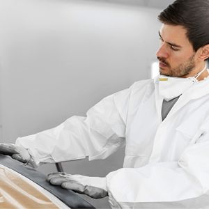 Overoles desechables para hombres y mujeres, paquete de gran tamaño, 1 traje de pintores microporosos de laboratorio blanco, muñecas elásticas, tobillos, 60 GSM, resistente al agua - Product Image 6