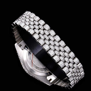 High Quality Fully iced Out Moissanite Diamond Stainless Steel Case Mechanical Movement Men's <b>Wrist</b> <b>Band</b> Luxury Men Watch - Product Image 3