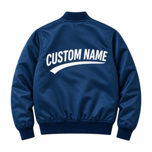 Custom Name Men's Winter Varsity Jacket Wool/Polyester Blend Heated Breathable Windproof Casual Style <b>Covered</b> <b>Button</b> Front - Product Image 2