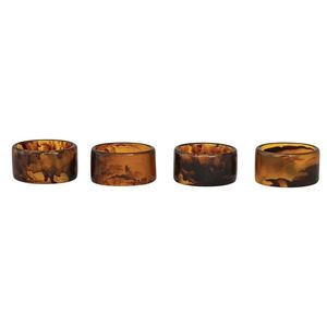 Hot Selling Tortoise Shell Resin Napkin Rings Set Twisted Design <b>Table</b> Decor <b>Dining</b> Accessory Elegant Kitchen Styling Set - Product Image 2