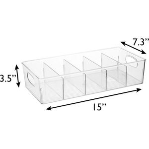 XL Plastic <b>Storage</b> Bins & <b>Boxes</b> with Removable Dividers for Pantry Organization for <b>Kitchen</b> Refrigerator or Cabinet-2 Units - Product Image 4