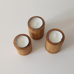Juego de Portavelas Redondos de Madera con Acabado Natural, Decoración para el Hogar, Soporte para Velas de Té - Product Image 5