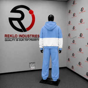 Conjunto Deportivo Casual de Dos Piezas para Hombre, Color Azul y Blanco, Sudadera con Cremallera Completa y Pantalones Jogger a Juego, Premium, Moderno, en Oferta - Product Image 4